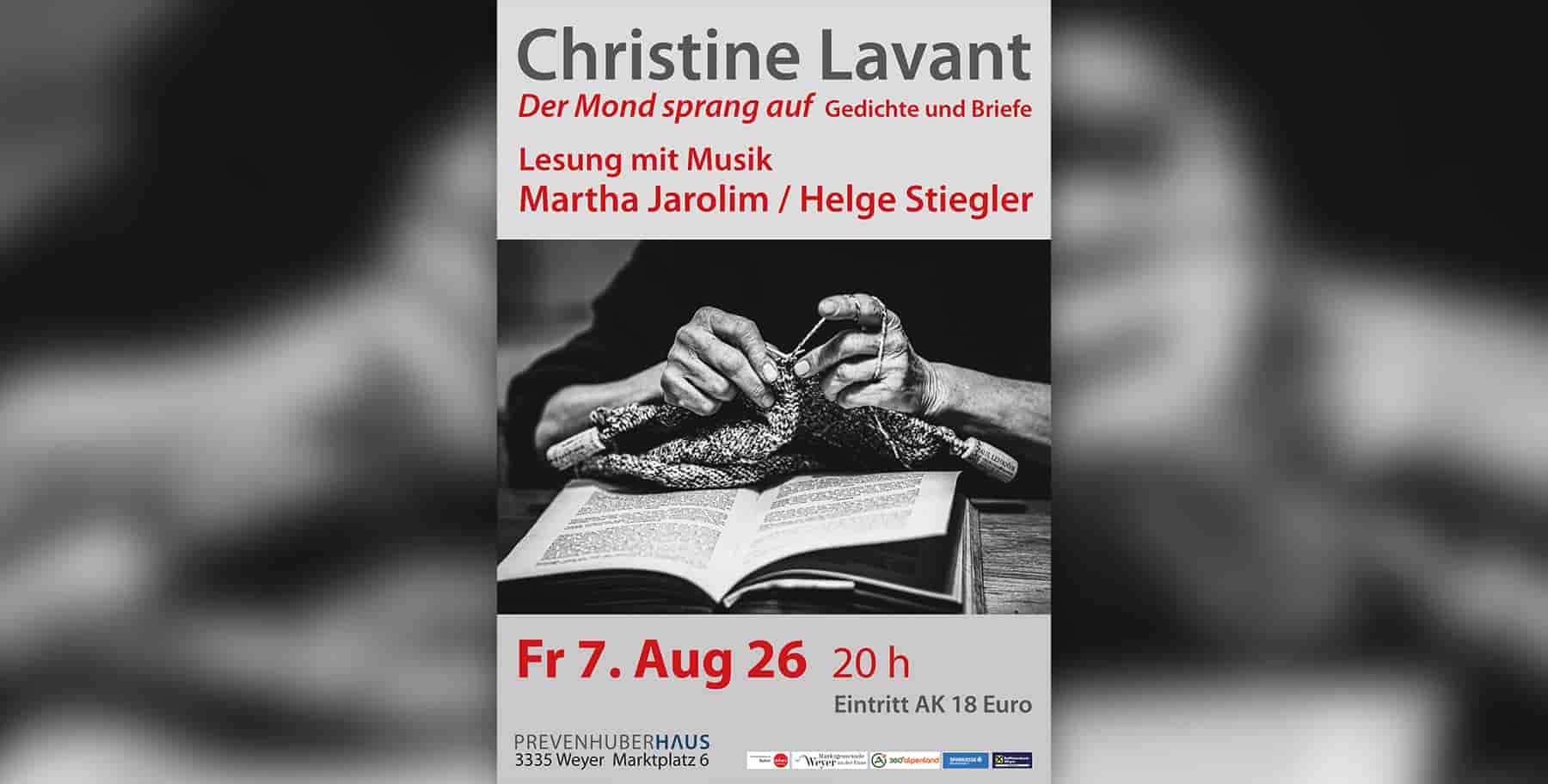 Lesung mit Musik | Der Mond sprang auf – Gedichte und Briefe von Christine Lavant