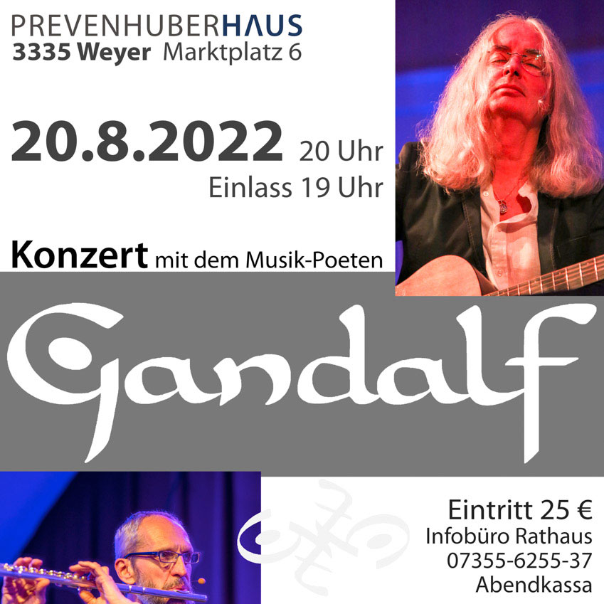 Musik | GANDALF-Konzert, 20. Aug. 22 um 20 Uhr, Einlass 19 Uhr